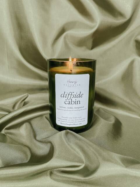 Cliffside Cabin Wine Bottle Candle - Vetiver & Bergamot - image 1