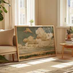 Prairie Cloud Poster, Golden Field Print, Landscape Wall Art, Paper - thumbnail 4