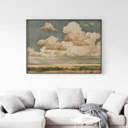 Prairie Cloud Poster, Golden Field Print, Landscape Wall Art, Paper - thumbnail 2