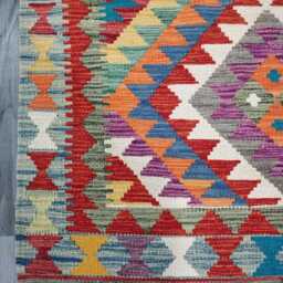 Classic Rug, Handmade Artisan Afghan Turkish Scandinavian Navajo Bohemian Wool Flatweave Multicolour Kilim Rug 157x101 cm - thumbnail 4