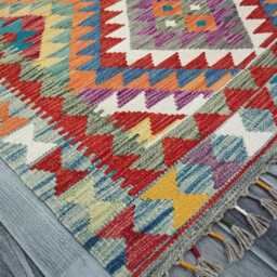 Classic Rug, Handmade Artisan Afghan Turkish Scandinavian Navajo Bohemian Wool Flatweave Multicolour Kilim Rug 157x101 cm - thumbnail 2