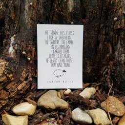 Isaiah 4011, Christian Scripture, Bible Verse, Nursery Decor, Boy, Girl, Sheep, Animal, Mom Gift Eco-Friendly - thumbnail 3