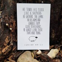 Isaiah 4011, Christian Scripture, Bible Verse, Nursery Decor, Boy, Girl, Sheep, Animal, Mom Gift Eco-Friendly - thumbnail 2