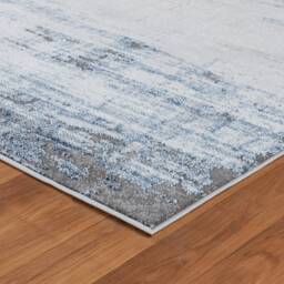 Navy Silver Grey Sketch Shimmer Sheen Effect Modern Rug Silky Soft Chic Design Area Mat - thumbnail 3