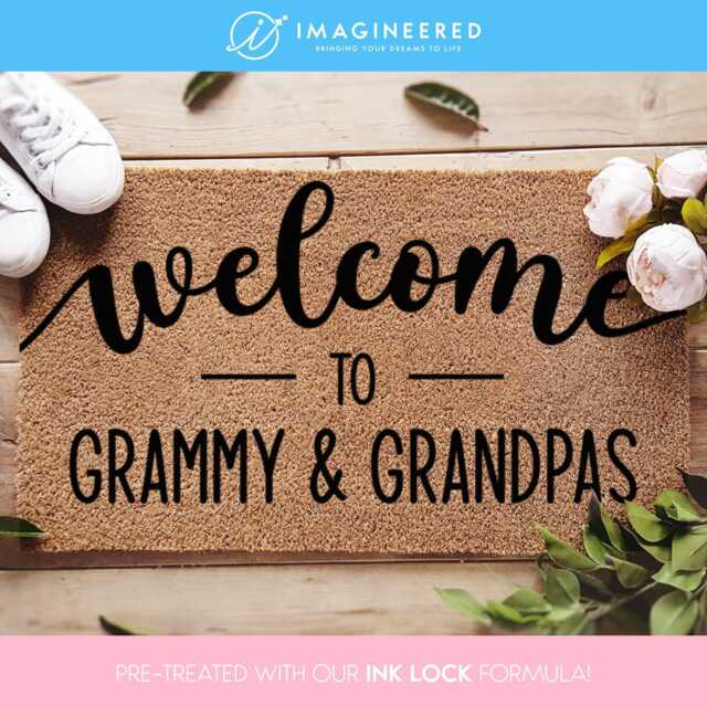 Personalised Welcome Doormat - To Grammy & Grandpas New Home Decor Grandparent Gift Family Mat Housewarming - image 1