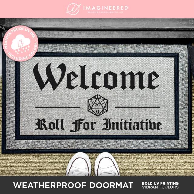 Roll For Initiative Outdoor Mat - Gaming Doormat Dungeons & Dragons Dnd Custom Welcome Washable Rug - image 1