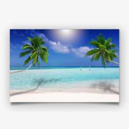 Palm Tree Tropical Beach Print, Ocean Photography Wall Art, Coastal Poster - thumbnail 3