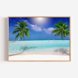Palm Tree Tropical Beach Print, Ocean Photography Wall Art, Coastal Poster - thumbnail 2