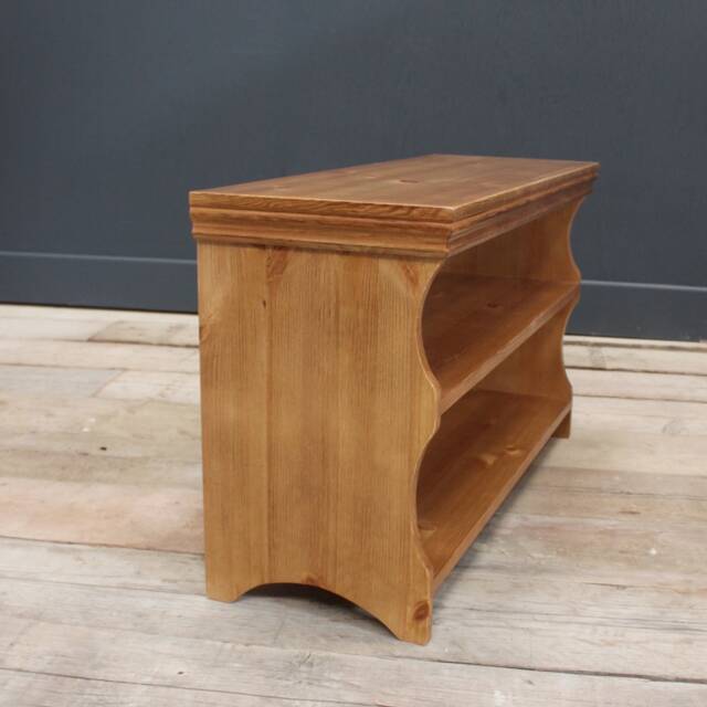 Shoe Storage Bench Seat, Old Pine Finish, Footwear Organiser, Hallway Boot Rack - image 1