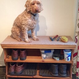 Shoe Storage Bench Seat, Old Pine Finish, Footwear Organiser, Hallway Boot Rack - thumbnail 3