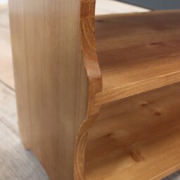 Shoe Storage Bench Seat, Old Pine Finish, Footwear Organiser, Hallway Boot Rack - thumbnail 4