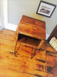 Reclaimed Scaffolding Bedside Table With Steel Hairpin Legs - thumbnail 3