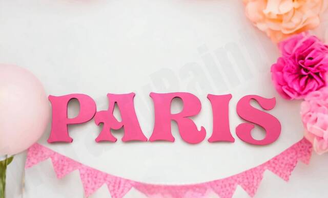 Fuchsia Pink Wood Wall Letters, Hanging Baby Name Sign, Girls Room Decor, Shower Fairytale Nursery - image 1