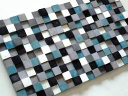 Rustic Wood Mosaic Wall Art 3D Geometric Hanging - thumbnail 1