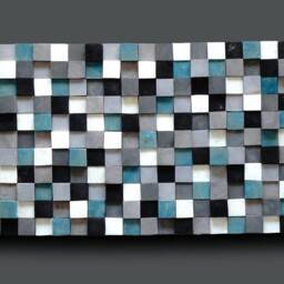 Rustic Wood Mosaic Wall Art 3D Geometric Hanging - thumbnail 3