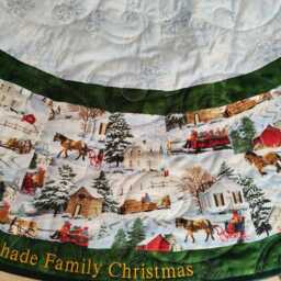 Extra Large Christmas Tree Skirt, Quilted, Personalized Option, 72 Inches Wide - thumbnail 4