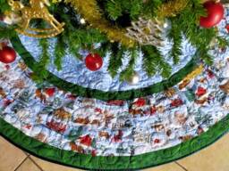 Extra Large Christmas Tree Skirt, Quilted, Personalized Option, 72 Inches Wide
