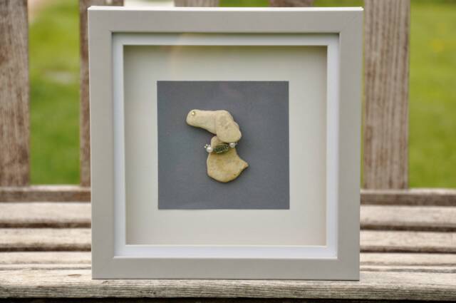 Dog Memorial Pet Portrait Custom Dog Lover Gift Framed Wall Art Birthday Pebble First - image 1