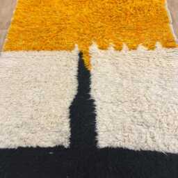 Moroccan Rug - Handmade Area Yellow Rugs For Living Room Wool Berber Rug- 4x6 Aboujaad - thumbnail 4