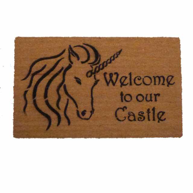 Unicorn Doormat - Fairy Tale Castle Welcome Mat Damn Good Doormats + - image 1