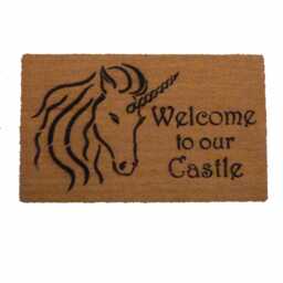 Unicorn Doormat - Fairy Tale Castle Welcome Mat Damn Good Doormats + - thumbnail 1