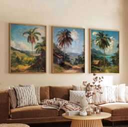 Set Of 3 Haiti Posters, Travel Prints, Caribbean Wall Art Set, City Poster Haitian Decor - thumbnail 1