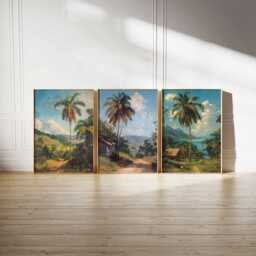 Set Of 3 Haiti Posters, Travel Prints, Caribbean Wall Art Set, City Poster Haitian Decor - thumbnail 2