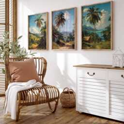 Set Of 3 Haiti Posters, Travel Prints, Caribbean Wall Art Set, City Poster Haitian Decor - thumbnail 3