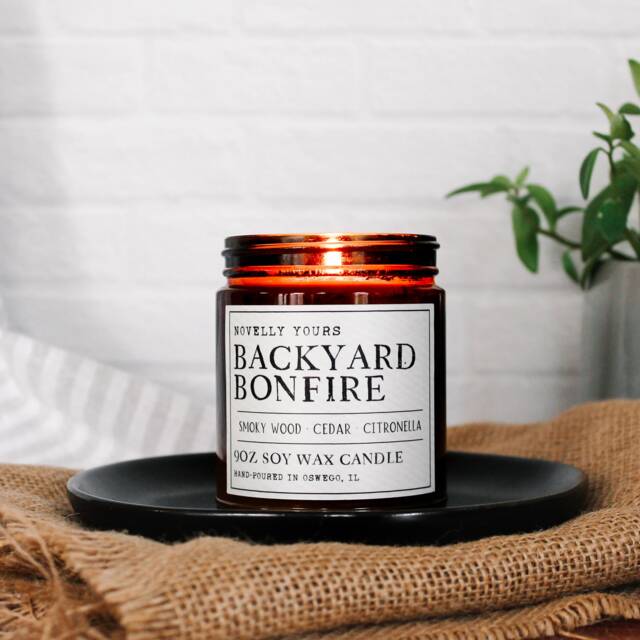 Backyard Bonfire Candle Earthy Woody Scented Soy Candle, Cozy Fireside Vibes, Gift For Candle Lovers - image 1