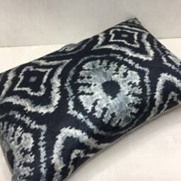 Velvet Ikat Pillow Cover, Handwoven Silk Blend, Decorative Accent - 16x24 - thumbnail 4