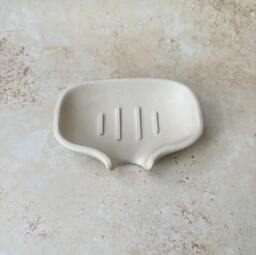 Bowlflow Concrete Soap Dish - Eco-Friendly Handcrafted Curved Drainage Bathroom Accessory - thumbnail 1