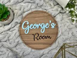 Bedroom Door Sign - Personalised Wood Name For Kids Accessories Plaque Teen Wall Nursery Decor Wooden