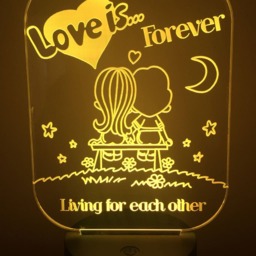 Love Is Forever Personalized 3D Illusion Smart App Control Night Light Bluetooth, Music, 7&16M Color Mobile App, Made in UK - thumbnail 3