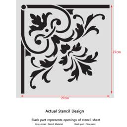 Corner Stencil Reusable Template 025 For Wall Diy Decor - thumbnail 4