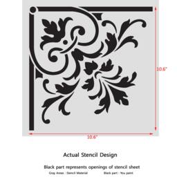 Corner Stencil Reusable Template 025 For Wall Diy Decor - thumbnail 3