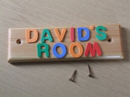 Personalized Wood Name Plate Bright Foam Letters, Kids Room Decor
