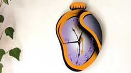 Folding - Handmade Surreal Melting Clock, Wall Home Decor - thumbnail 1