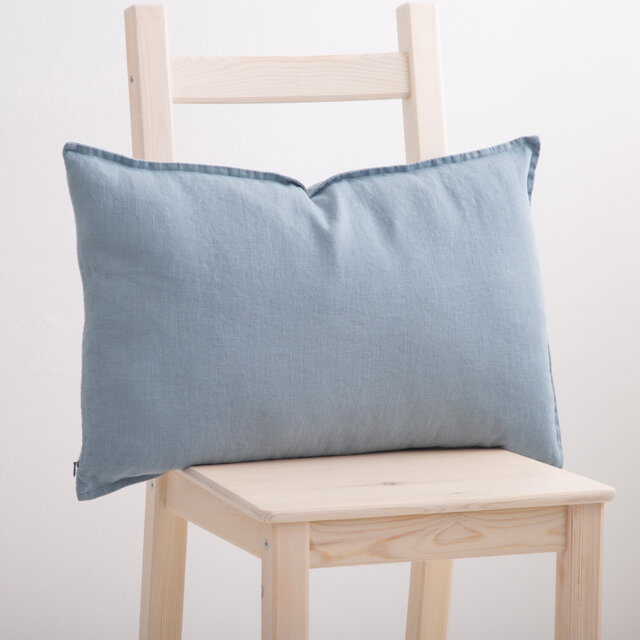 Linen Pillow Cover - Square Pillow Cover Softened Case Zipper Stylish Organic - image 1