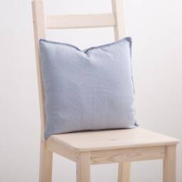 Linen Pillow Cover - Square Pillow Cover Softened Case Zipper Stylish Organic - thumbnail 3