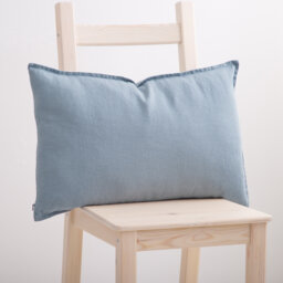 Linen Pillow Cover - Square Pillow Cover Softened Case Zipper Stylish Organic - thumbnail 1
