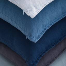 Linen Pillow Cover - Square Pillow Cover Softened Case Zipper Stylish Organic - thumbnail 2