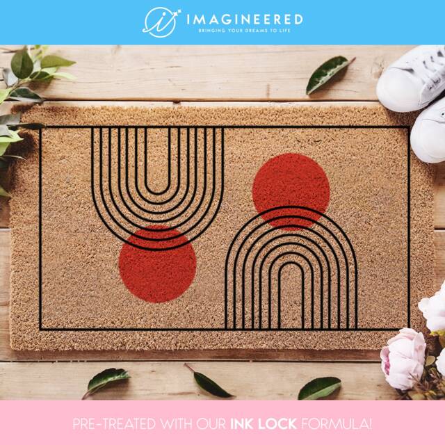 Doormat Abstract D??cor, Mid Century Art Modern Doormat, Minimalist Housewarming Gift, Geometric Entryway Accessory - image 1