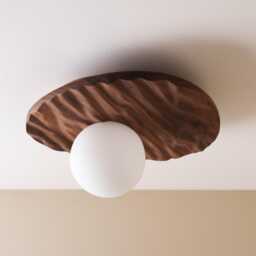 Towan Ceiling Light in Solid Oak/Walnut - thumbnail 3