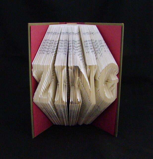 Zing 4-Letter Words Custom Order Personalized Gift Unique Book Origami Folded-Book Art Sculpture - image 1