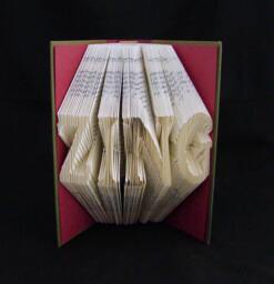 Zing 4-Letter Words Custom Order Personalized Gift Unique Book Origami Folded-Book Art Sculpture - thumbnail 1