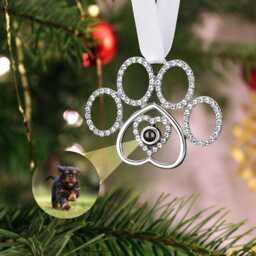 Custom Projection Photo Ornament Personalized Paw Christmas Decor Gift Gifts For Pet Lovers - thumbnail 1