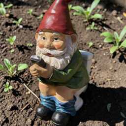 Funny Gnome On Phone Quirky Garden Statue, Decor, Outdoor Decoration , Statues - thumbnail 3