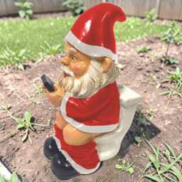 Funny Gnome On Phone Quirky Garden Statue, Decor, Outdoor Decoration , Statues - thumbnail 4
