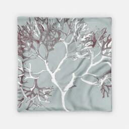 Coral Throw Pillow. 18x18 Pillow Case. Light Blue Taupe Bohemian Sofa Modern Cushion. Decorative - thumbnail 2