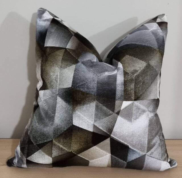 Designers Guild Maurier Graphite & Omega Velvet Cushion Cover 45x45 cm - image 1
